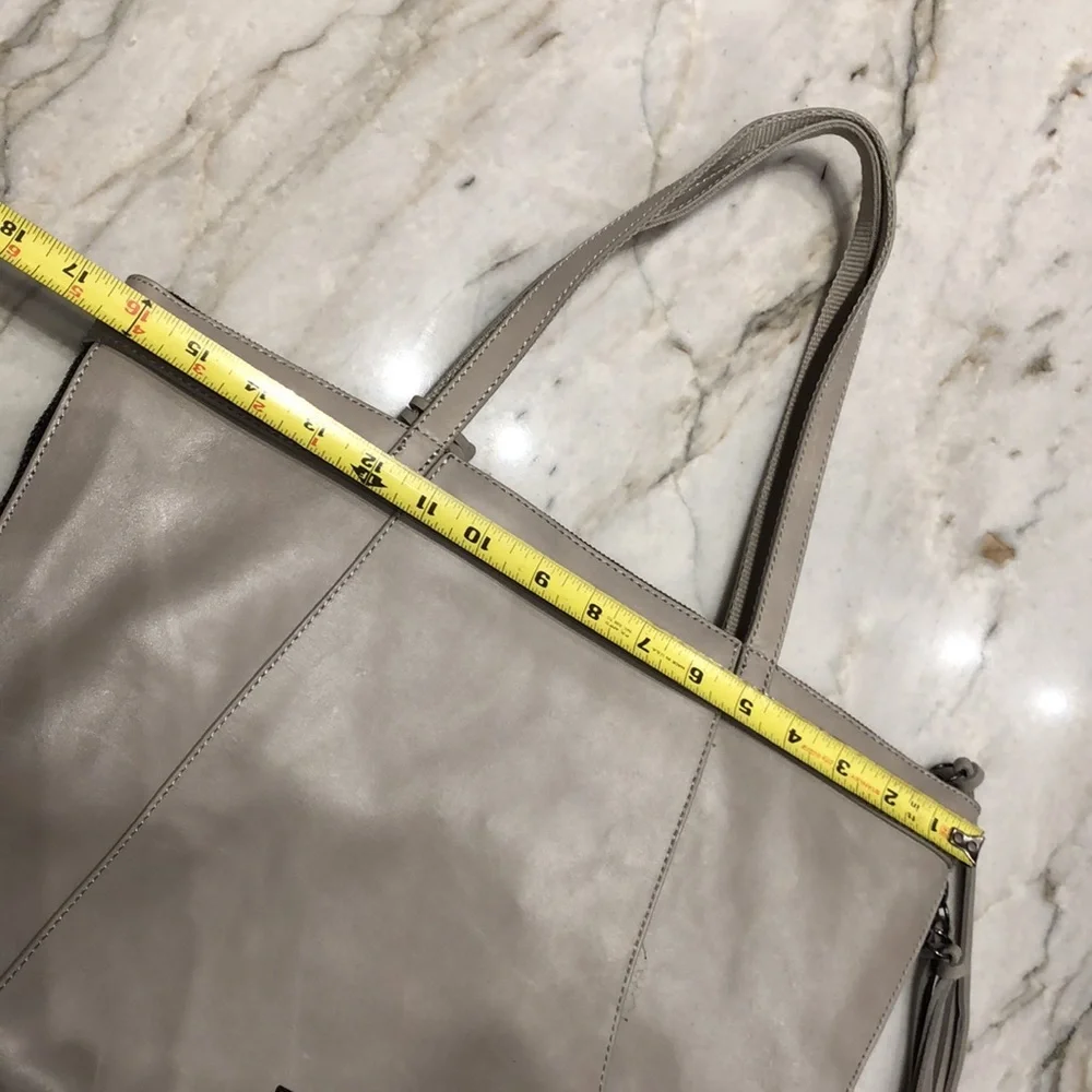 Joe’s Jeans NEW genuine leather tote bag, expandable, zip top